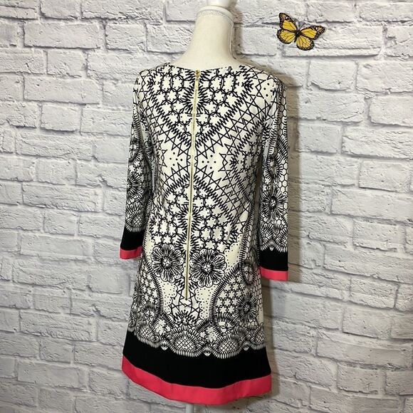 Eliza J Geometric Print 3/4 Sleeve Shift Dress Size 4 - Picture 8 of 14